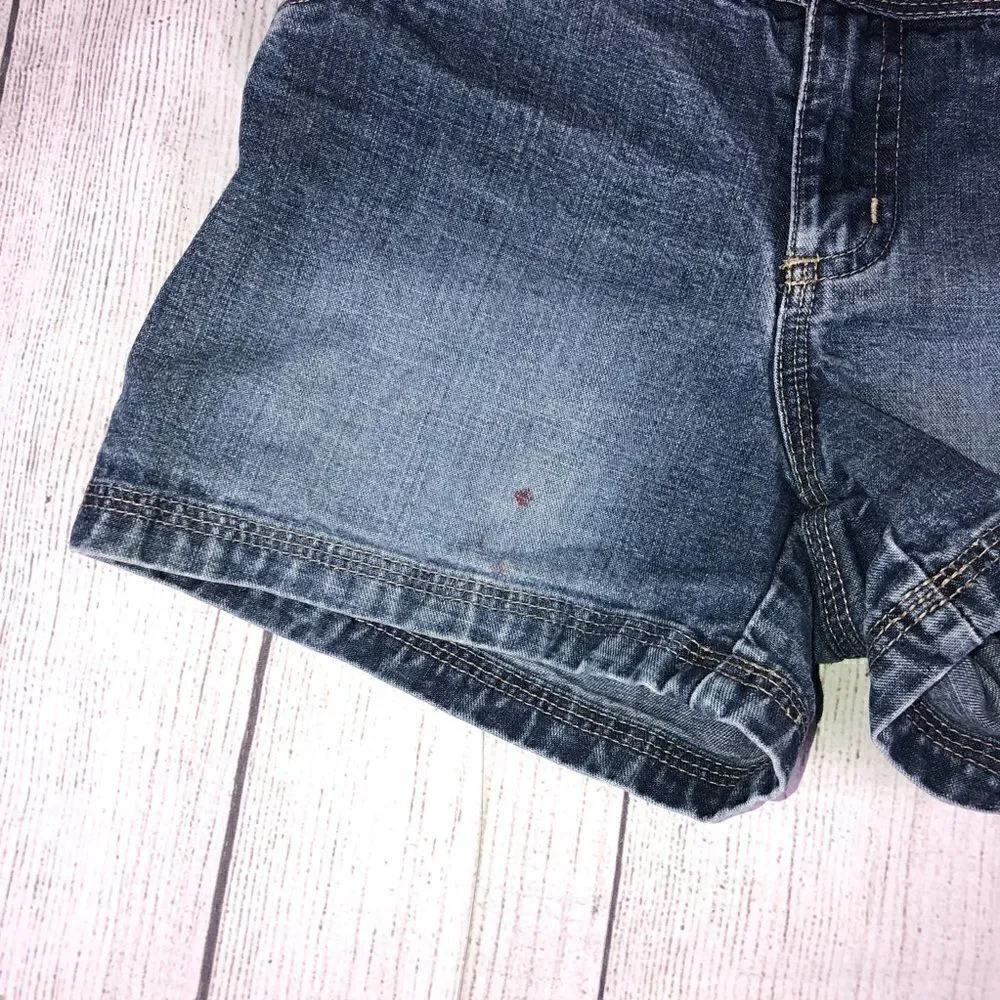 Old navy brand 100% cotton girls denim shorts dark blue  sz 8